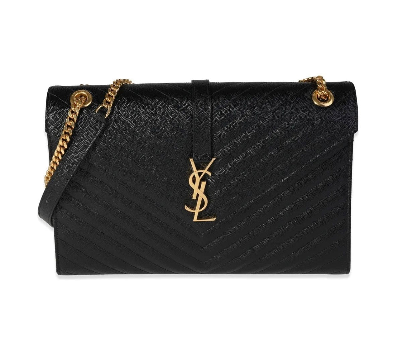 Saint Laurent Envelope Large Bag In Quilted Grain