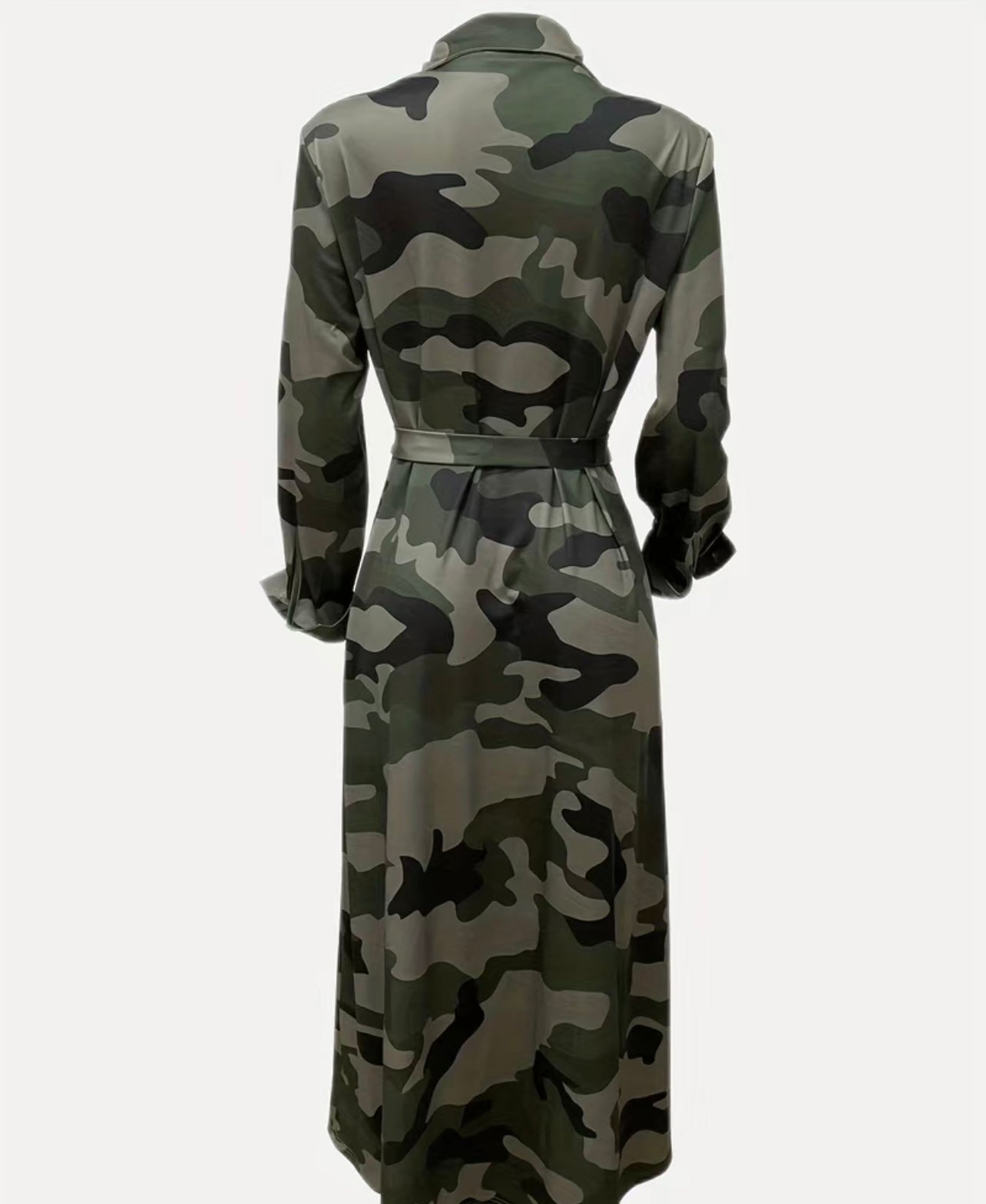 Cameo print button front dress