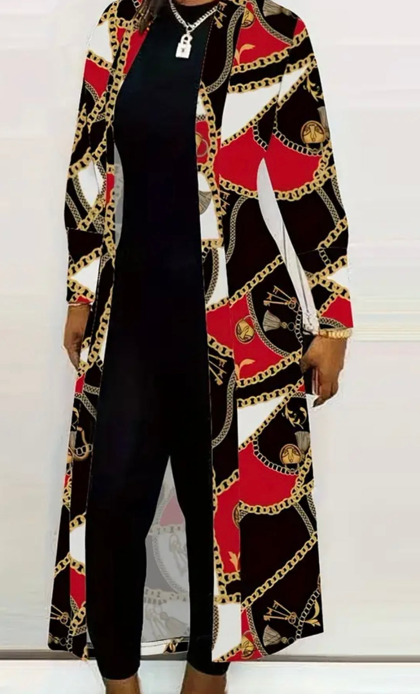 Chain Print long length Cardigan