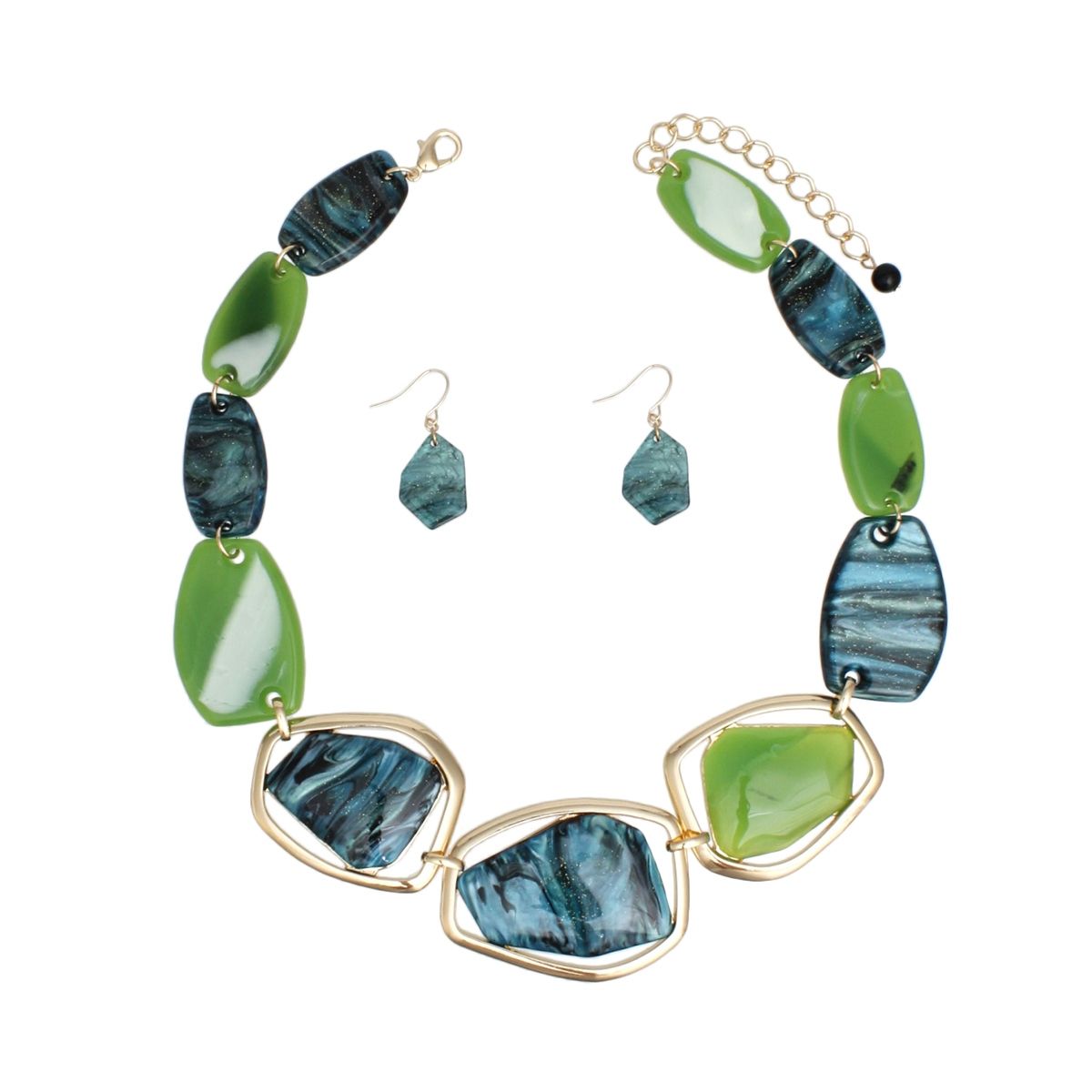 Collar Dreamy Marbled Green Artful Necklace Women