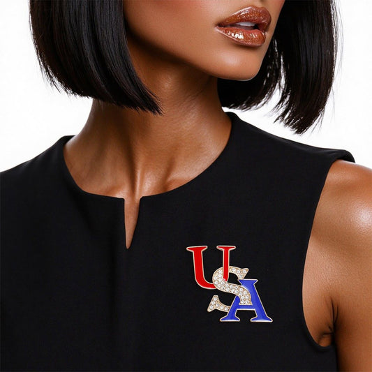 Brooch USA Firework Fashion American Gold Pin