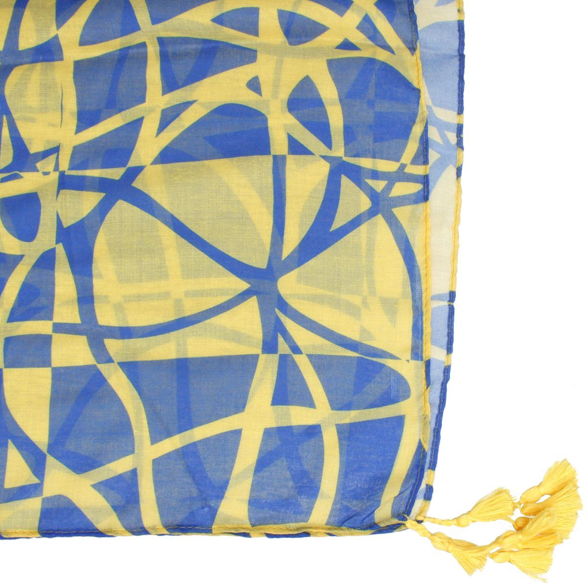SGRHO Sorority Yellow Blue ColorBlock Swirl Kimono