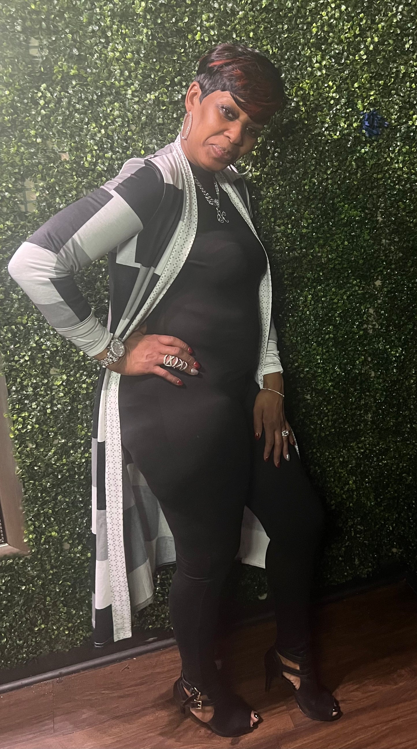 Black & White Long Cardigan