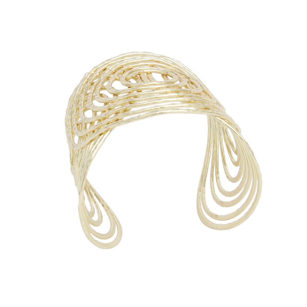 Cuff Gold Concentric Circle Sculpted Bracelet