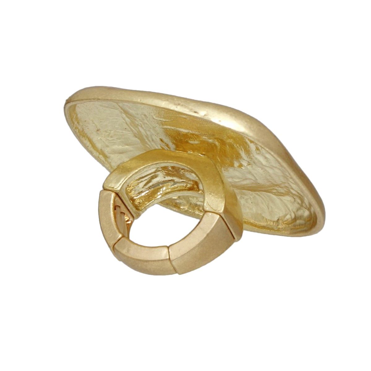 Ring XL Industrial Tribal Matte Gold Square