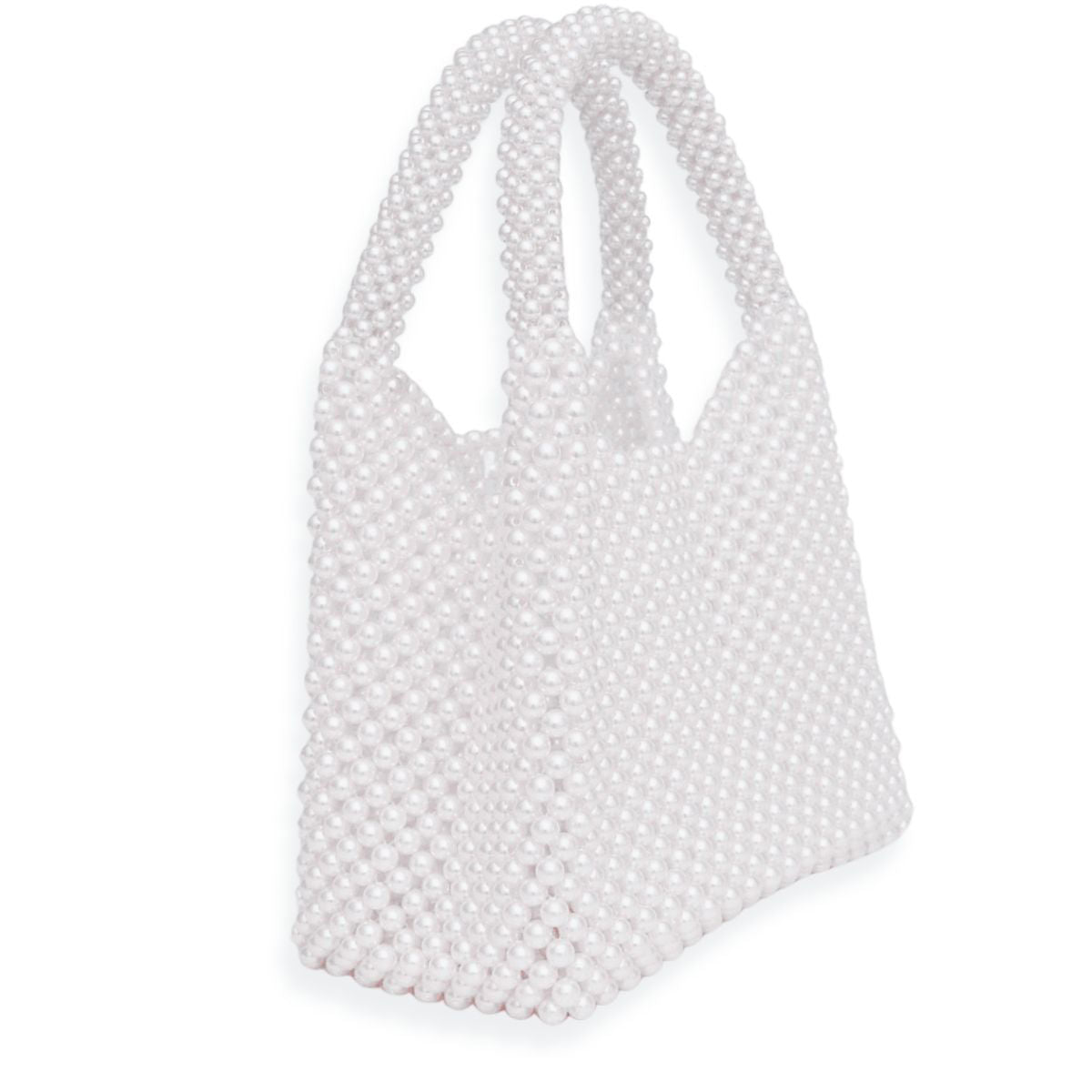 Top Handle Luxe Lady White Pearl Hollywood Handbag