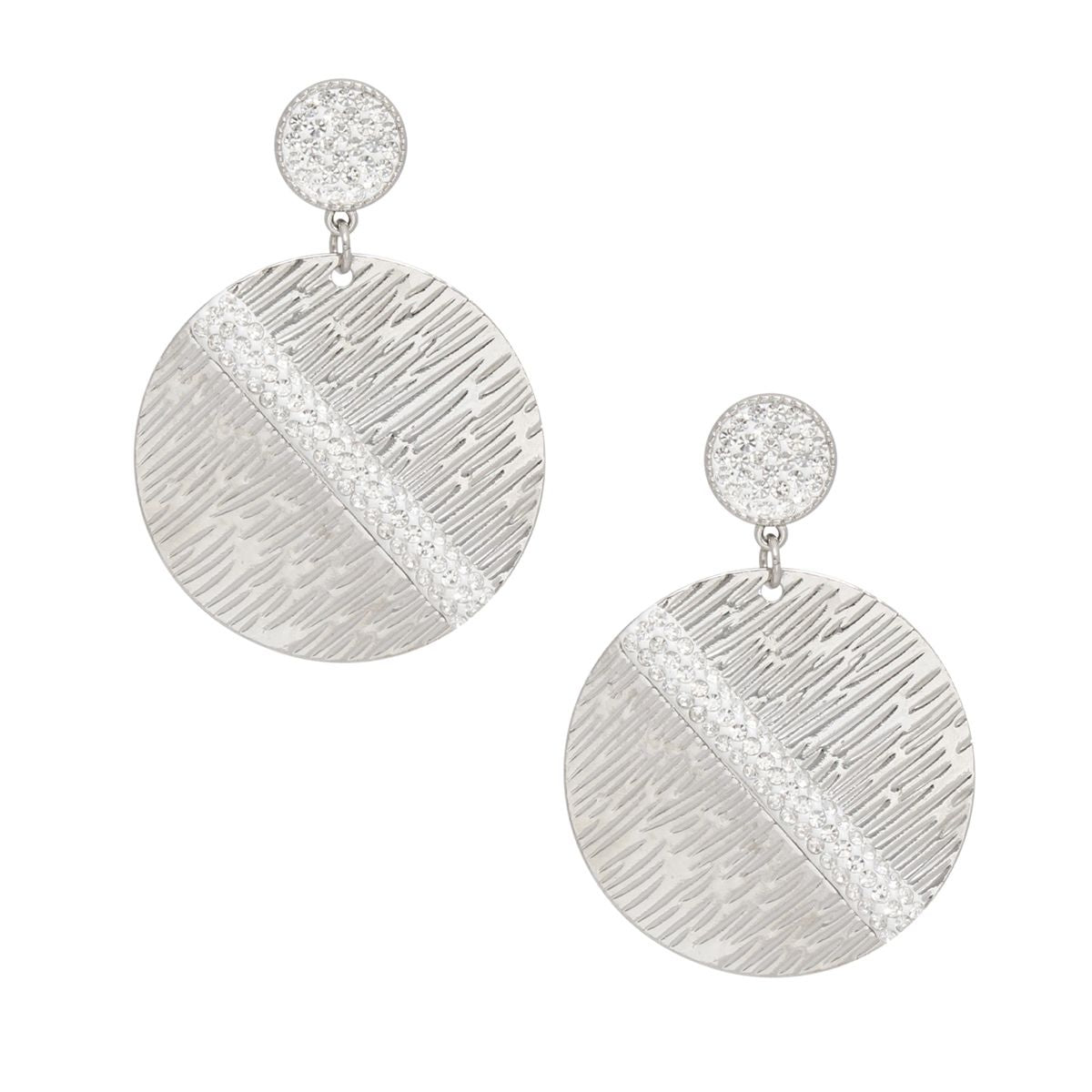 Drop Silver Party Ready Clear Rhinestone Earrings