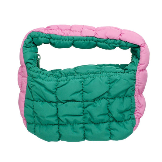 AKA Sorority Mini Quilted Puffer Pink Green Bag