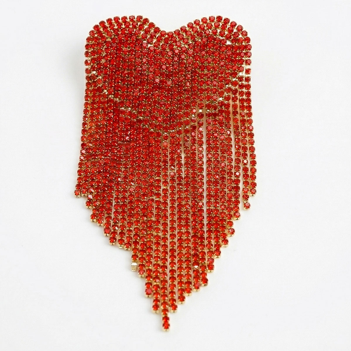 Brooch Red Playful and Flirty Fringe Heart Pin