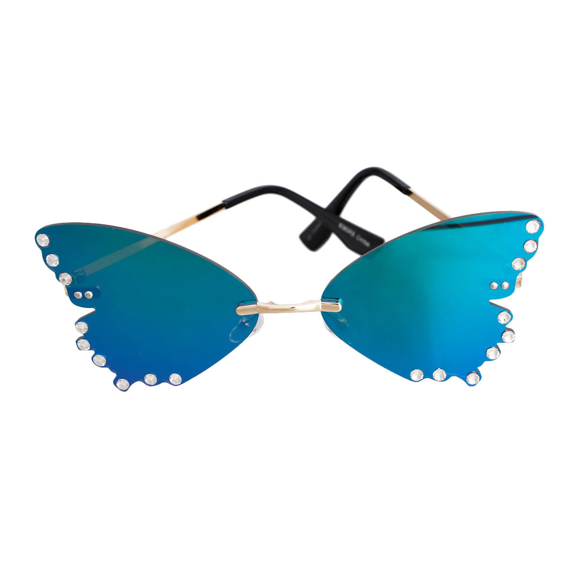 Blue Butterfly Shaped Lens Sunglasses
