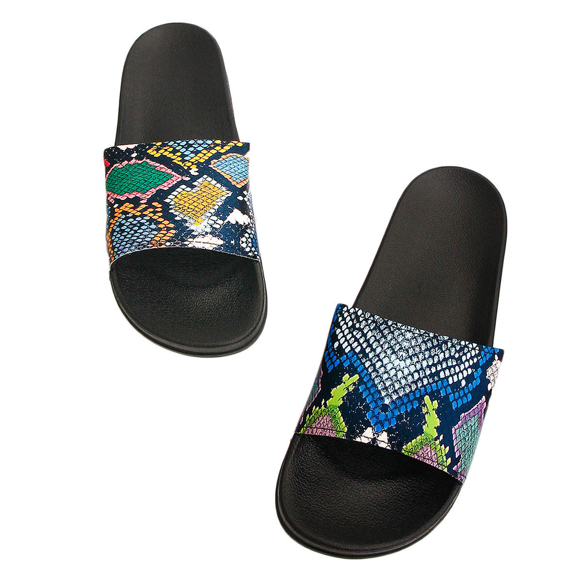 Size 11 Rainbow Snake Print Slides