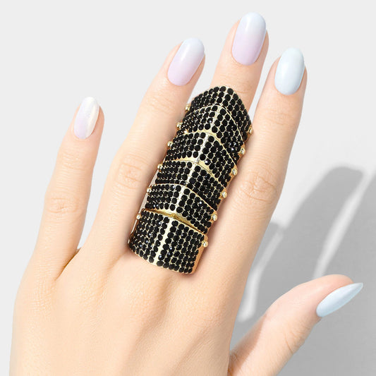 CRYSTAL PAVE ARMOR STRETCH RING