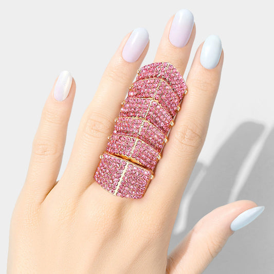 CRYSTAL PAVE ARMOR STRETCH RING