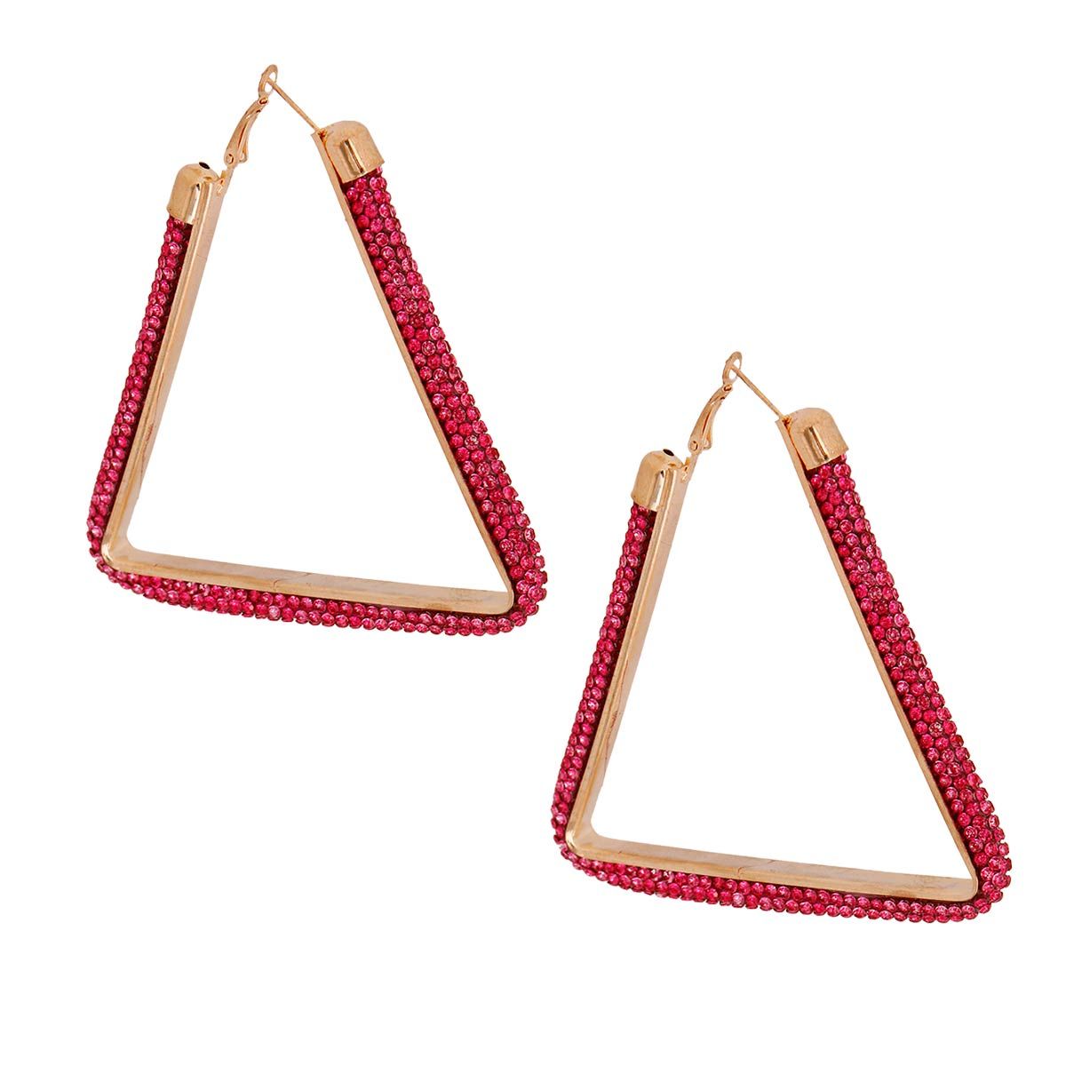Triangle Tube Fuchsia Hoops