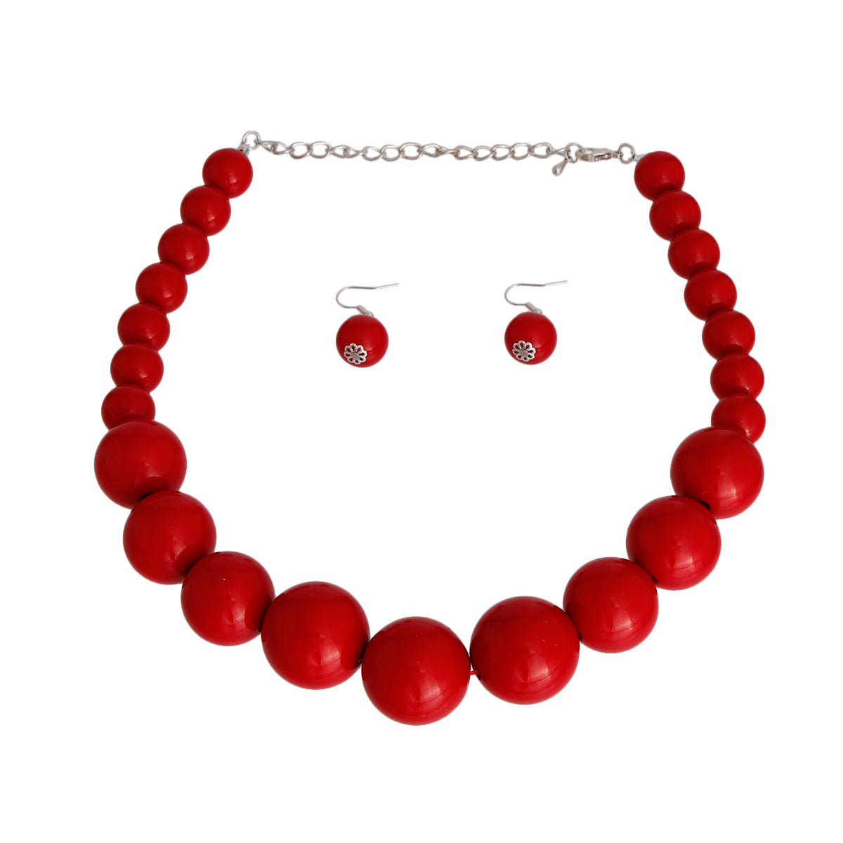 Red Graduated Bubble Gum Pearls