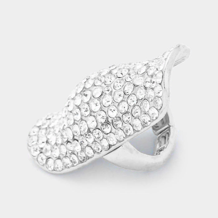 Crystal Rhinestone Pave Stretch Ring