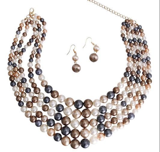Neutral Multi-tone Pearl set