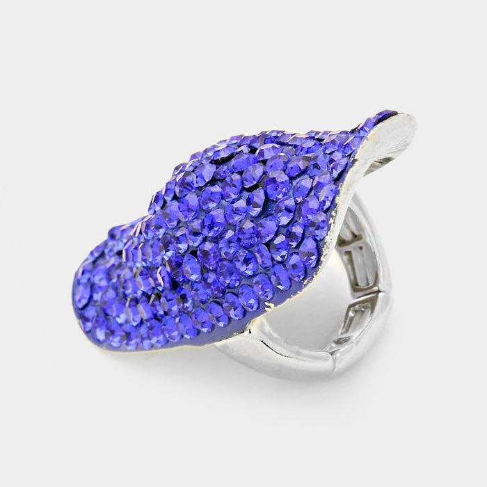 Crystal Rhinestone Pave Stretch Ring