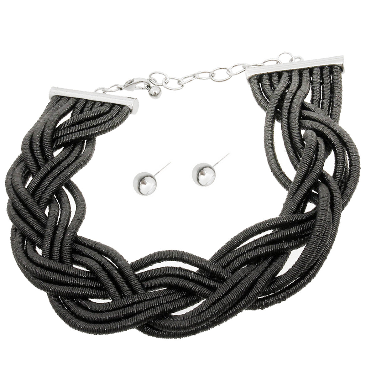 Twisted Black Cord Choker
