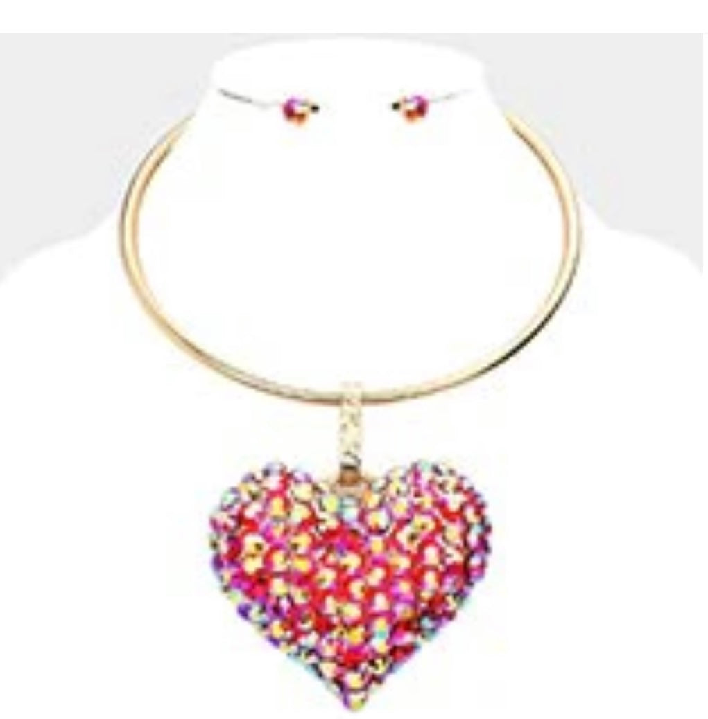 Big Heart Pearl Choker
