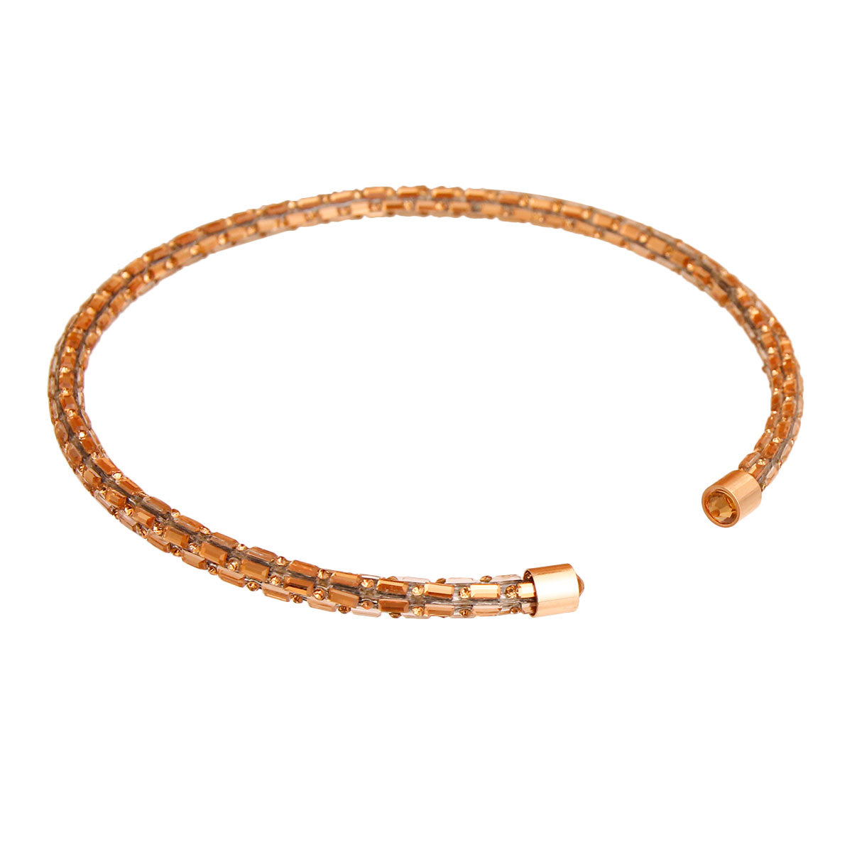 Gold Open Collar Crystal Necklace