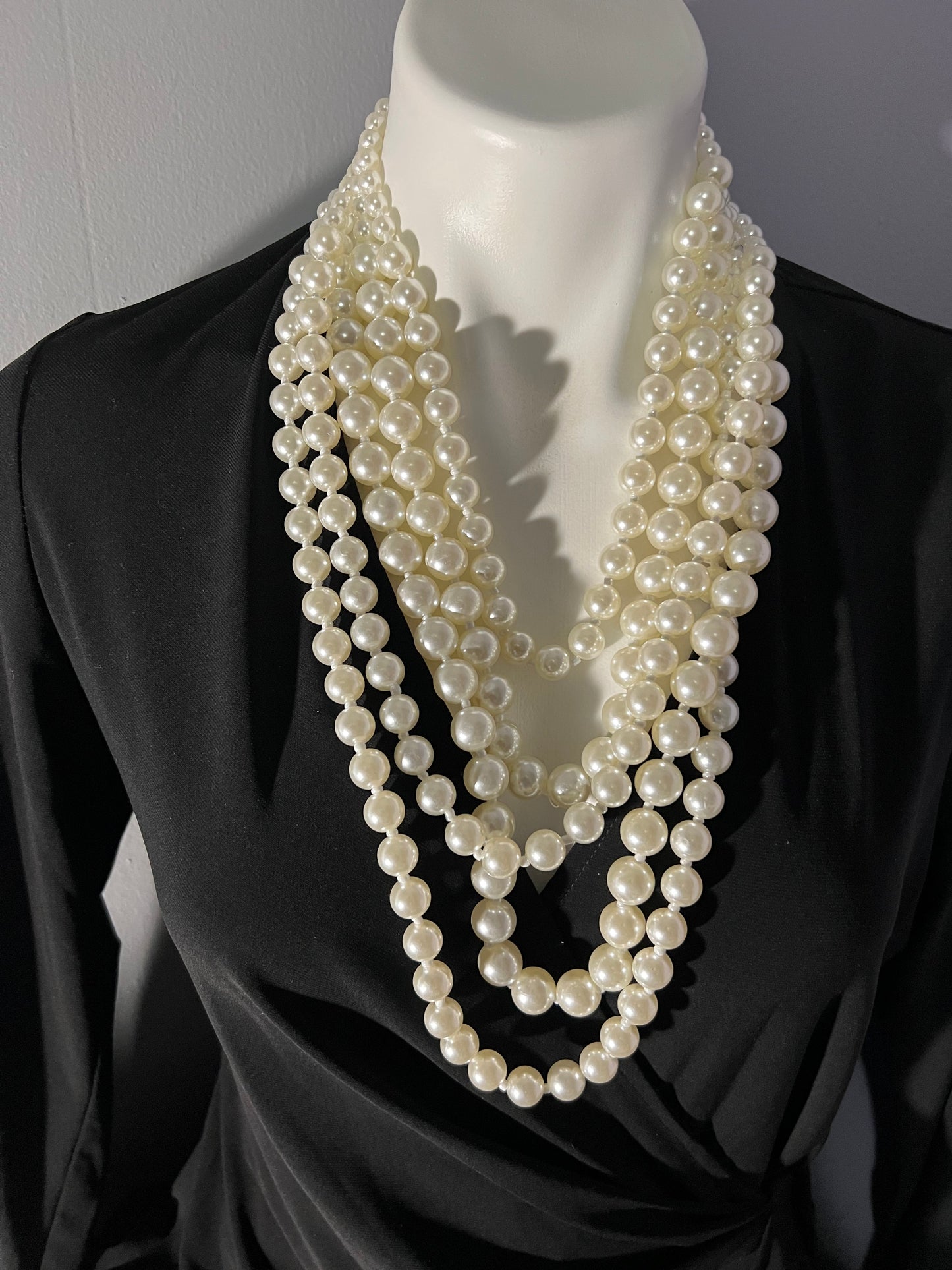 Luxury Cream five strand Pearl set