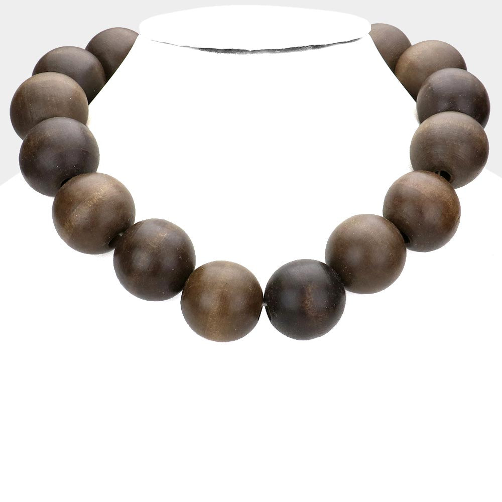 Wood u ball necklace