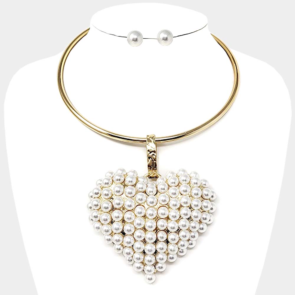 Big Heart Pearl Choker