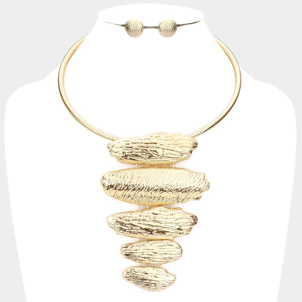 ABSTRACT BOLD METAL LINK NECKLACE