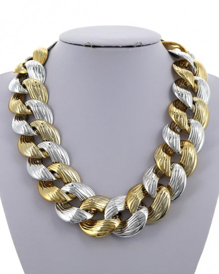 Heavy Metal Gold n Silver link Necklace