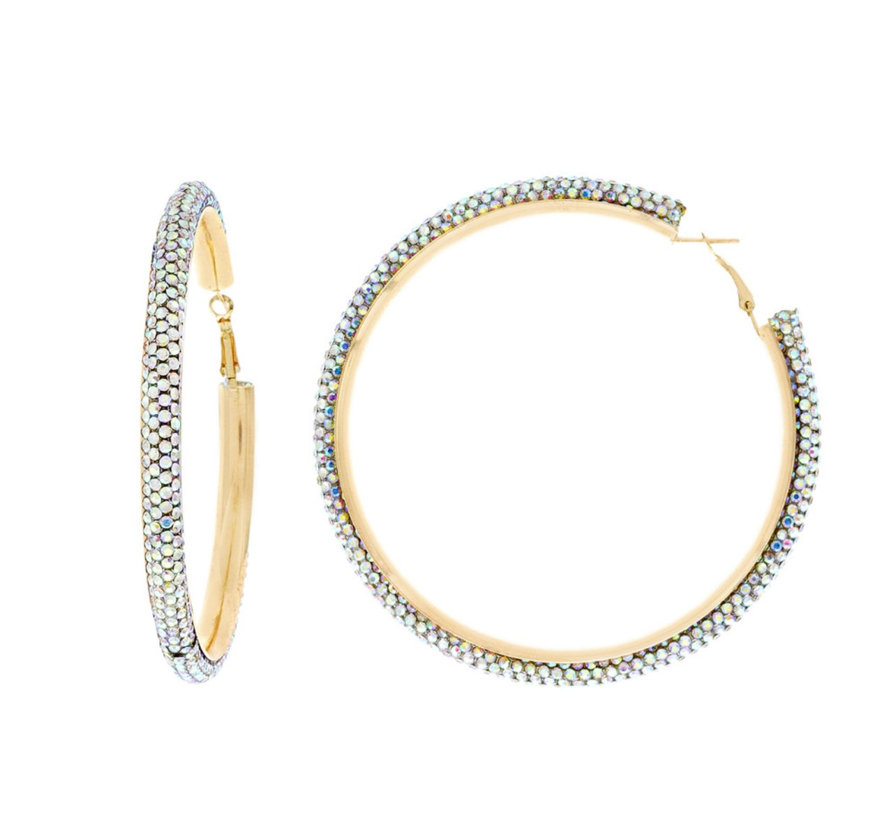 Rhinestone hoop earrings
