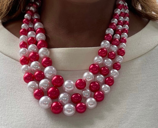 Red and White Pearl set