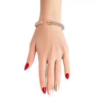 Gold Clear Rhinestone Wrap Bangle: