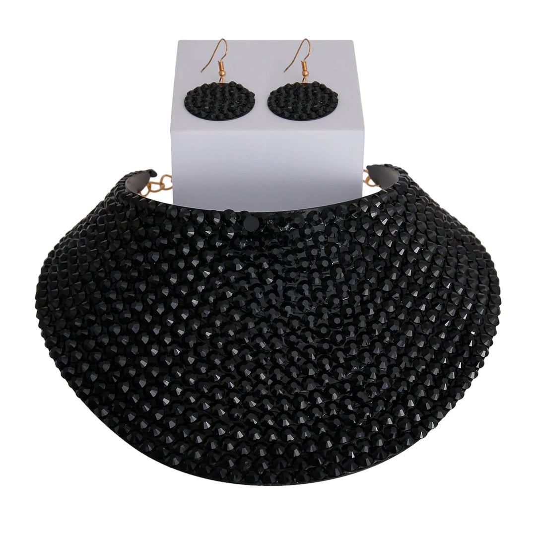BLING STUDDED ARMOR COLLAR NECKLACE