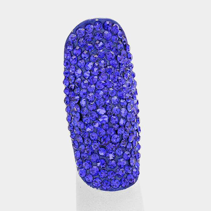 Crystal Rhinestone Pave Stretch Ring