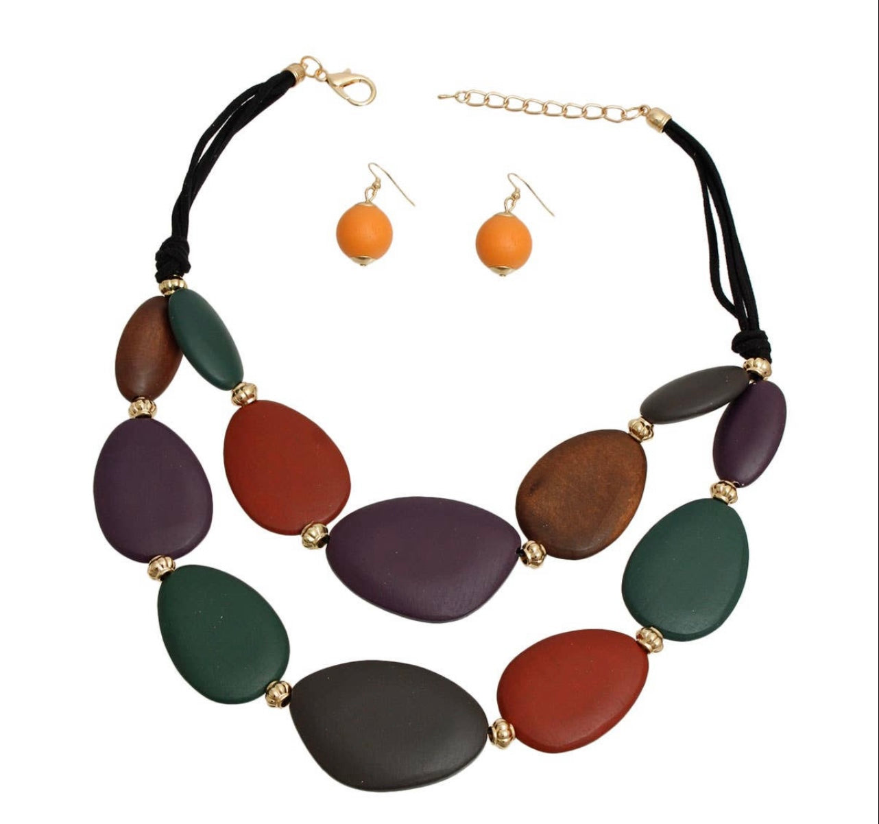 Multi color wood Necklace
