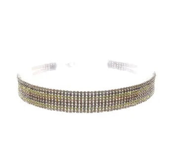 Rhinestone 8 Row Multi Color Choker