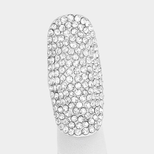 Crystal Rhinestone Pave Stretch Ring