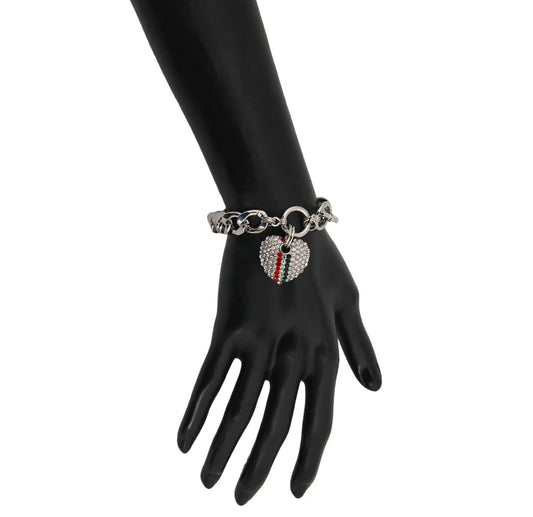 Rhinestone heart bracelet