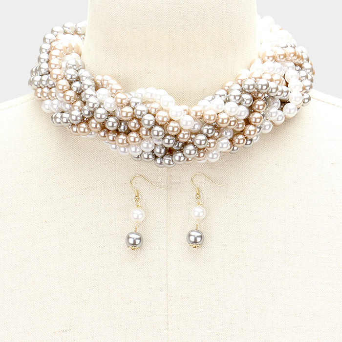 Braided Pearl Necklace