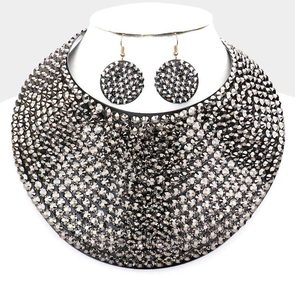 BLING STUDDED ARMOR COLLAR NECKLACE
