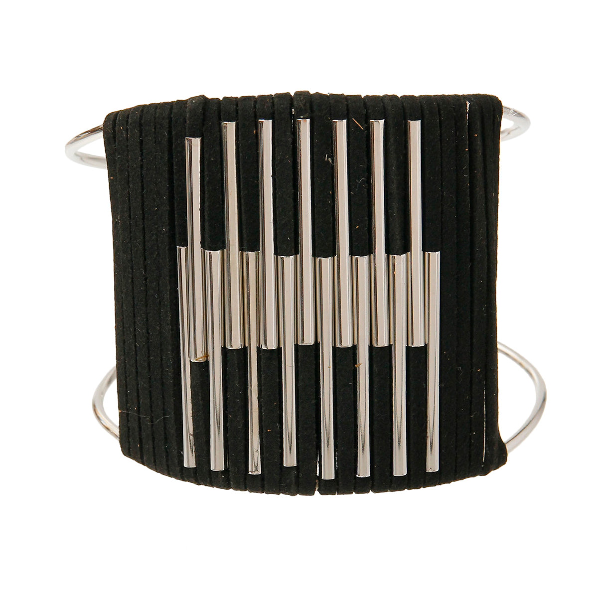 Black Cord Metal Cuff