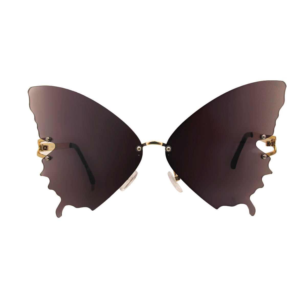 Black Butterfly Rimless Sunglasses
