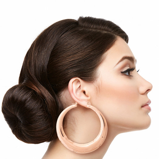 Rose Gold Polished Metal Hoops
