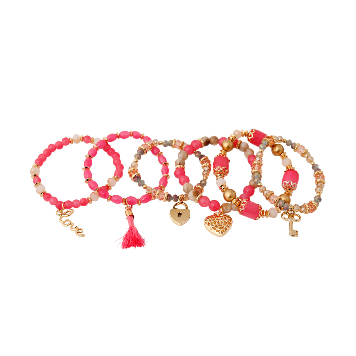 Pink Love Charm Bracelets