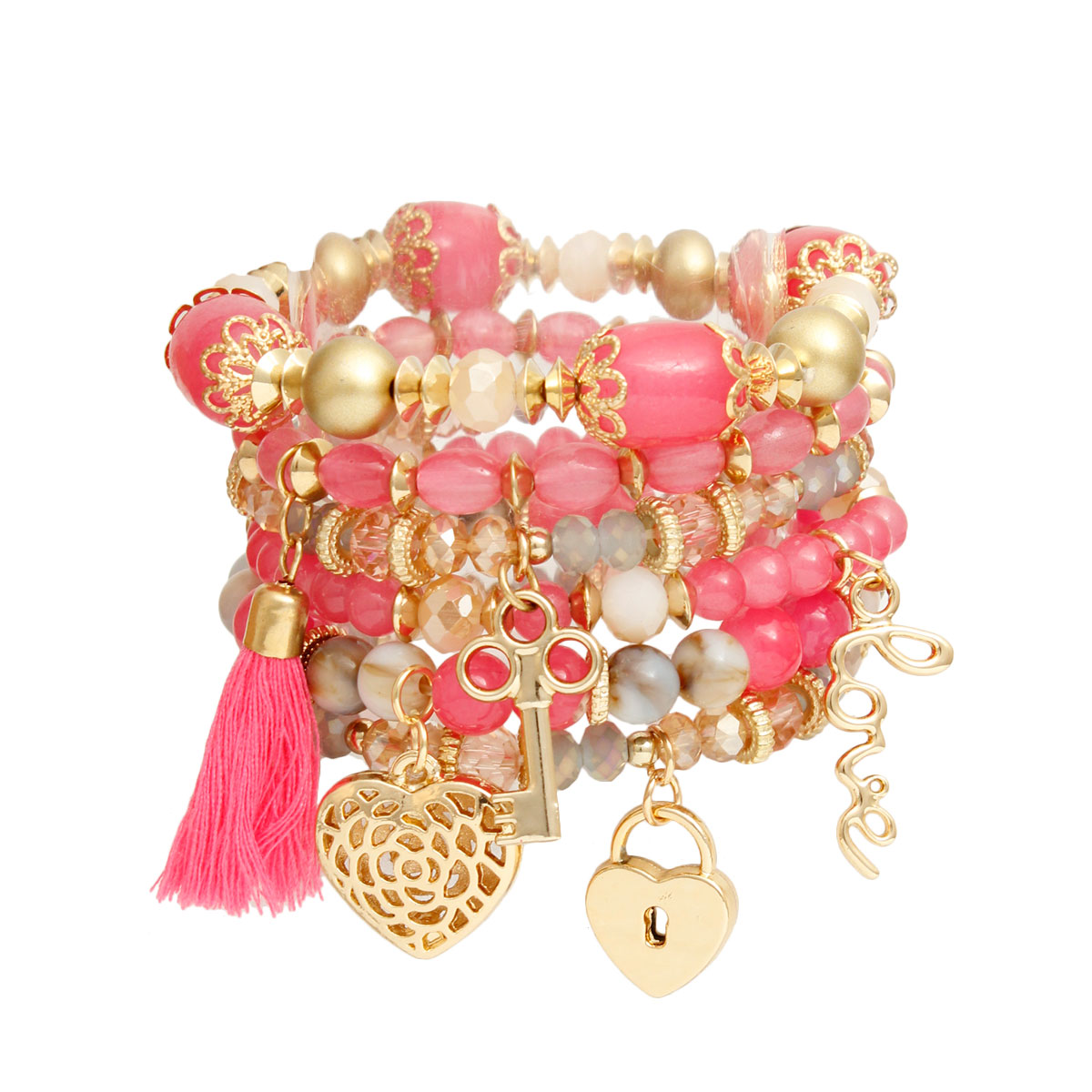 Pink Love Charm Bracelets