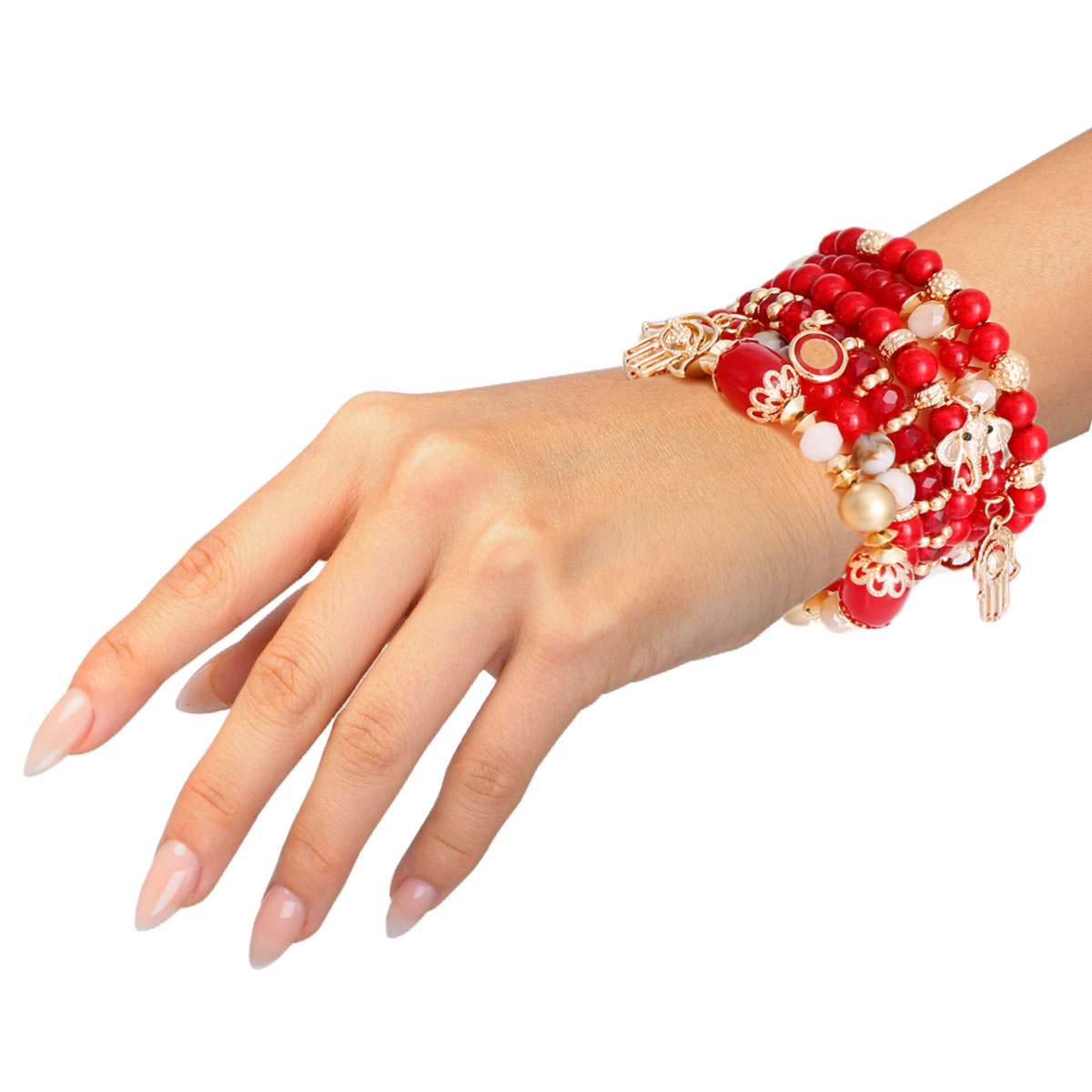 Red Glass Bead Love Bracelets
