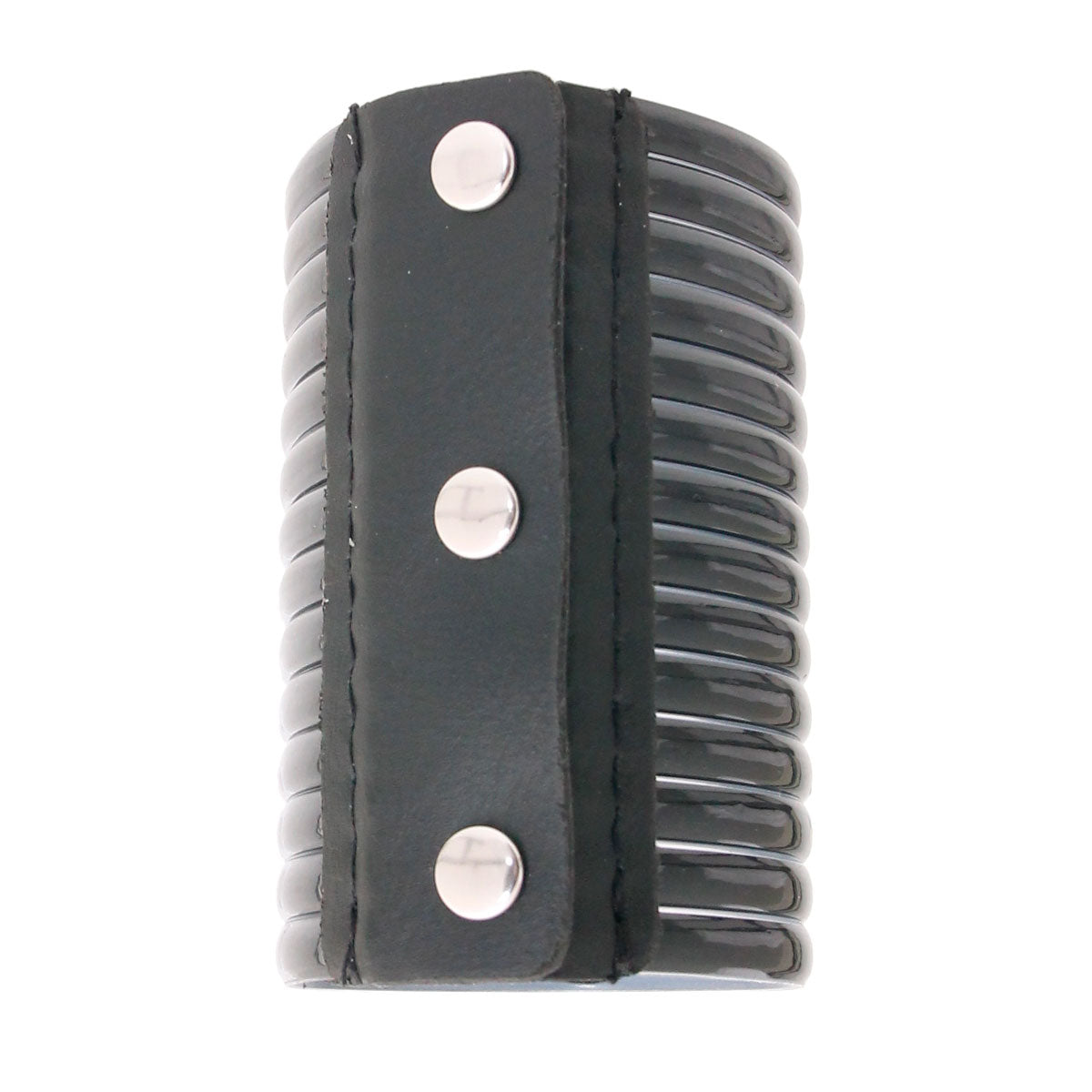 Black Vegan Leather Snap Cuff