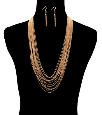 Colored Chain Necklace Set