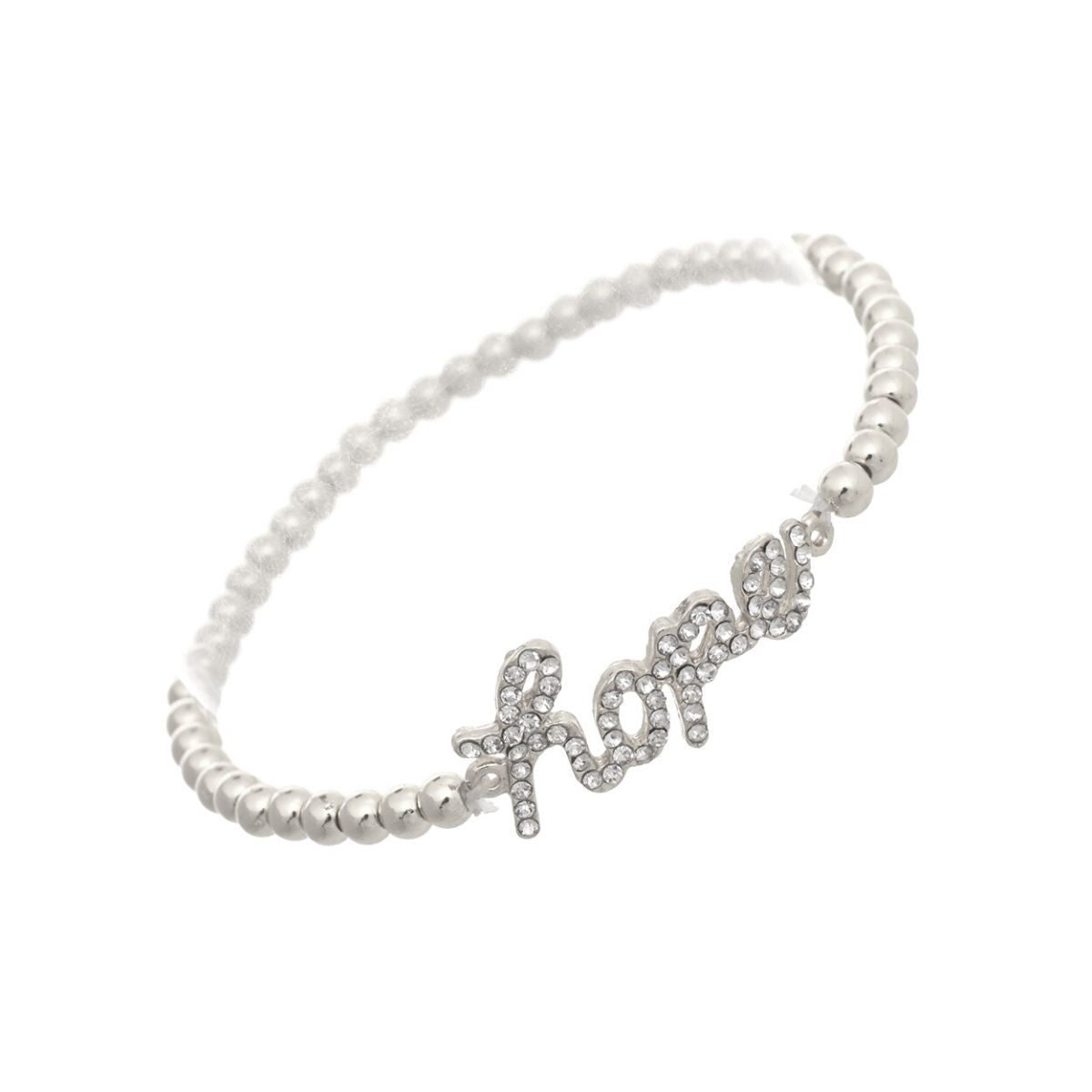 Silver Ball Bead Hope Bracelet